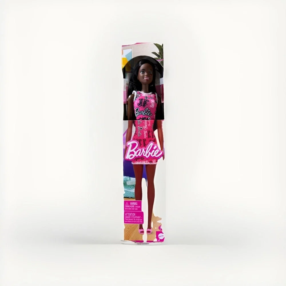 Barbie Fashion Doll Black Hair in Pink Dress Walmart Exclusive New Cute Summer